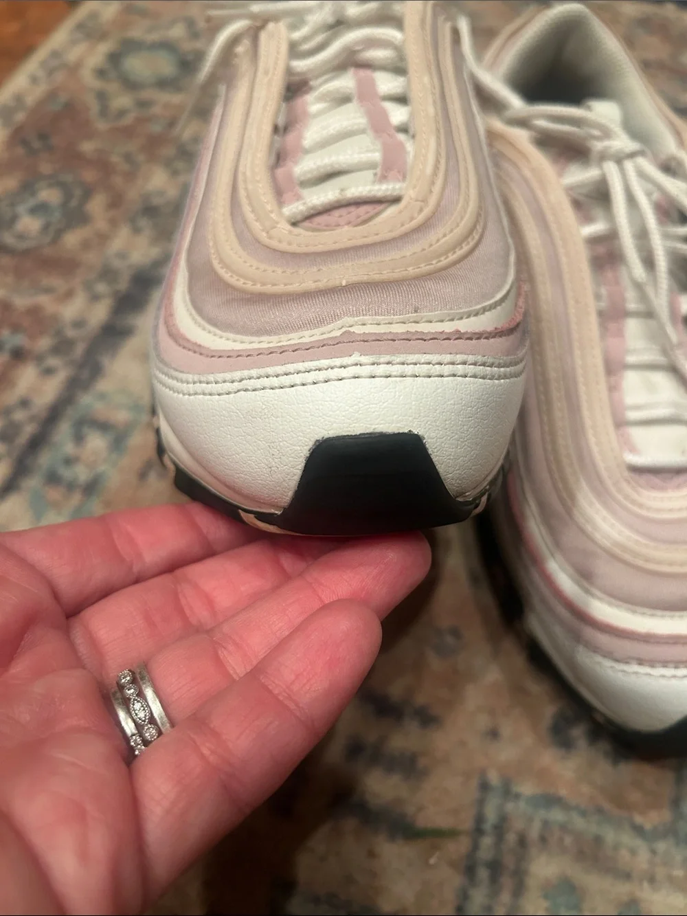 Nike Women’s Air Max 97 Sneakers - White, Light Pink & Beige